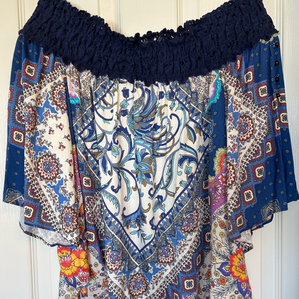 Floral Bohemian Off-Shoulder Top